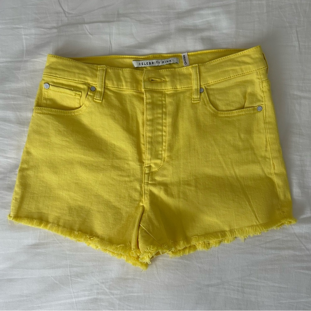 Yellow Denim Shorts